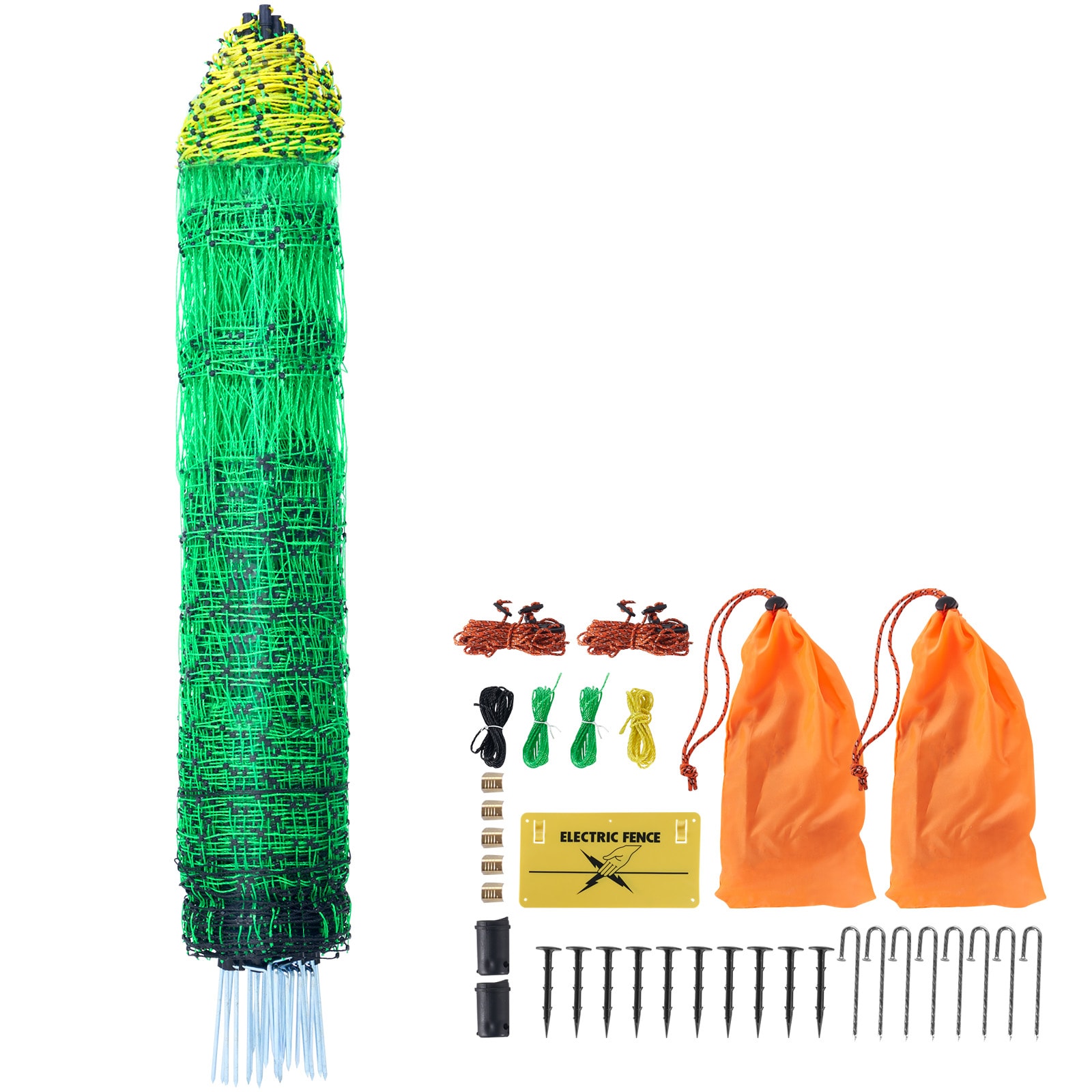 Electric Fence Netting, 42" H X 164' L, PE Net Fencing With Posts & Double-Spiked Stakes, Utility Portable Mesh For Goats, Sheep, Lambs, Deer, Hogs, Dogs, Used In Backyards, Farms, And Ranches_maomaolike.com